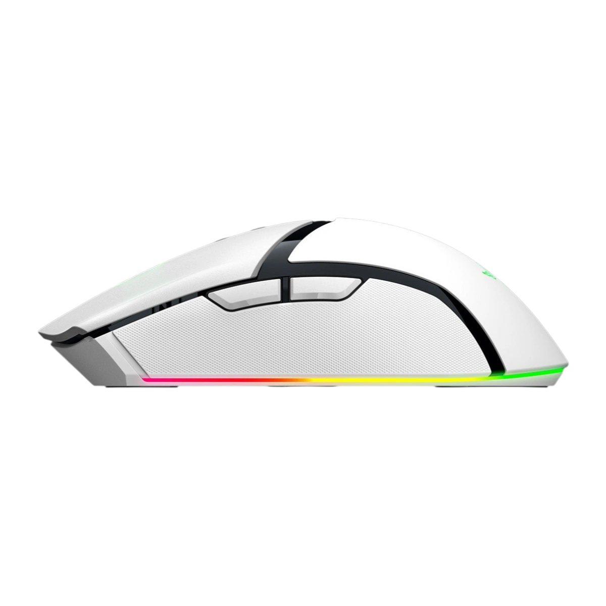 Razer Cobra Pro white, side view with RGB underglow