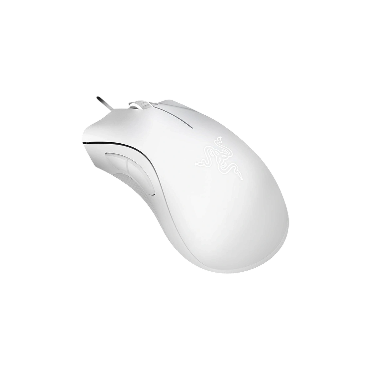 Razer DeathAdder Essential white, angled view