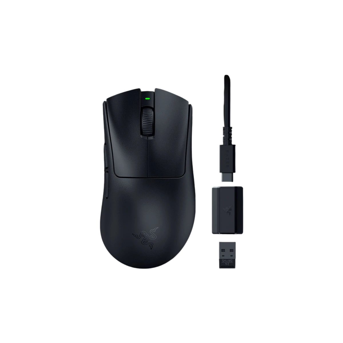 Razer DeathAdder V3 HyperSpeed with wireless dongle and adapter
