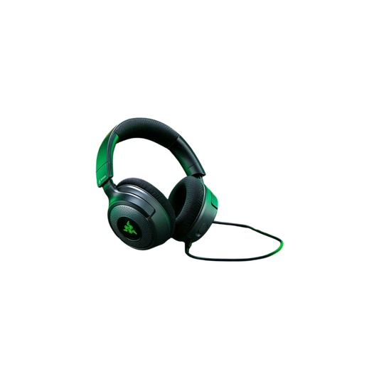 Razer Kraken V4 X wired RGB headset in black with green Chroma lighting