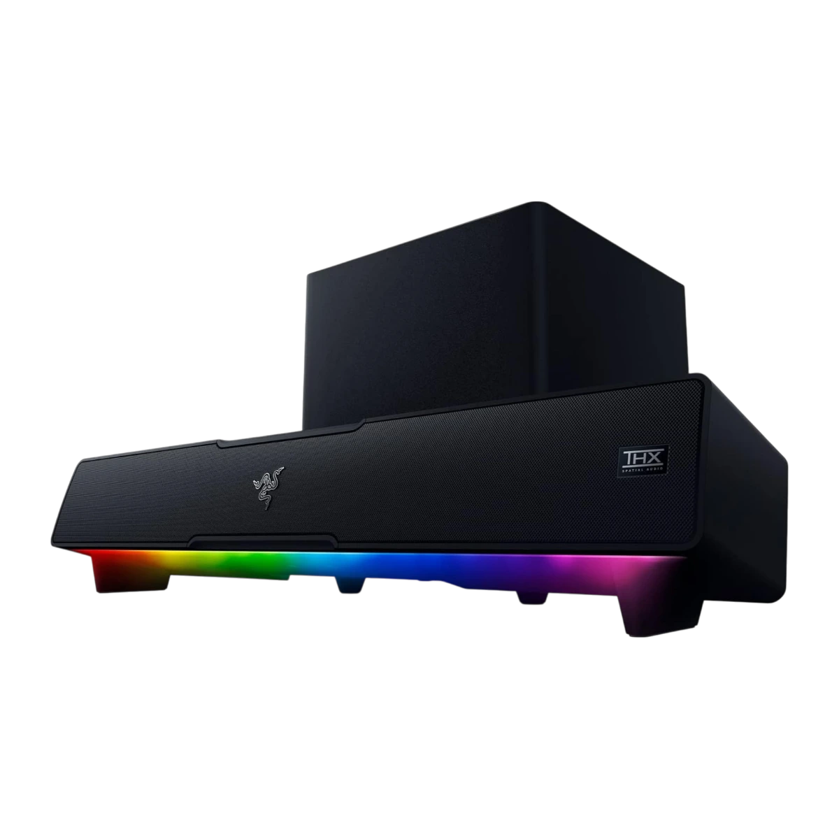 Razer Leviathan V2 soundbar with subwoofer and RGB underglow