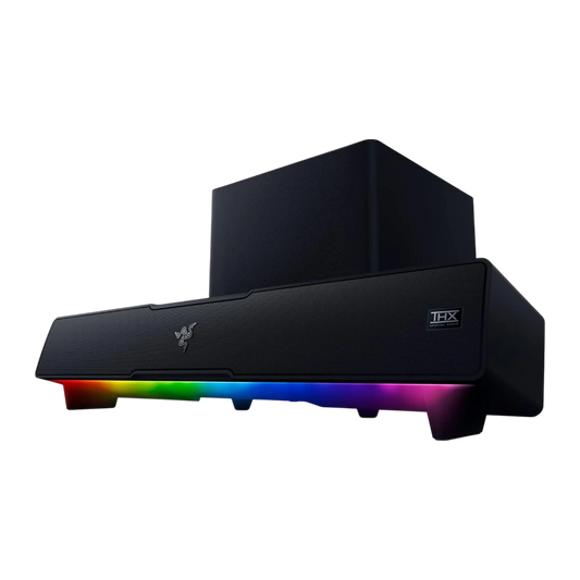 Razer Leviathan V2 soundbar with subwoofer and RGB underglow