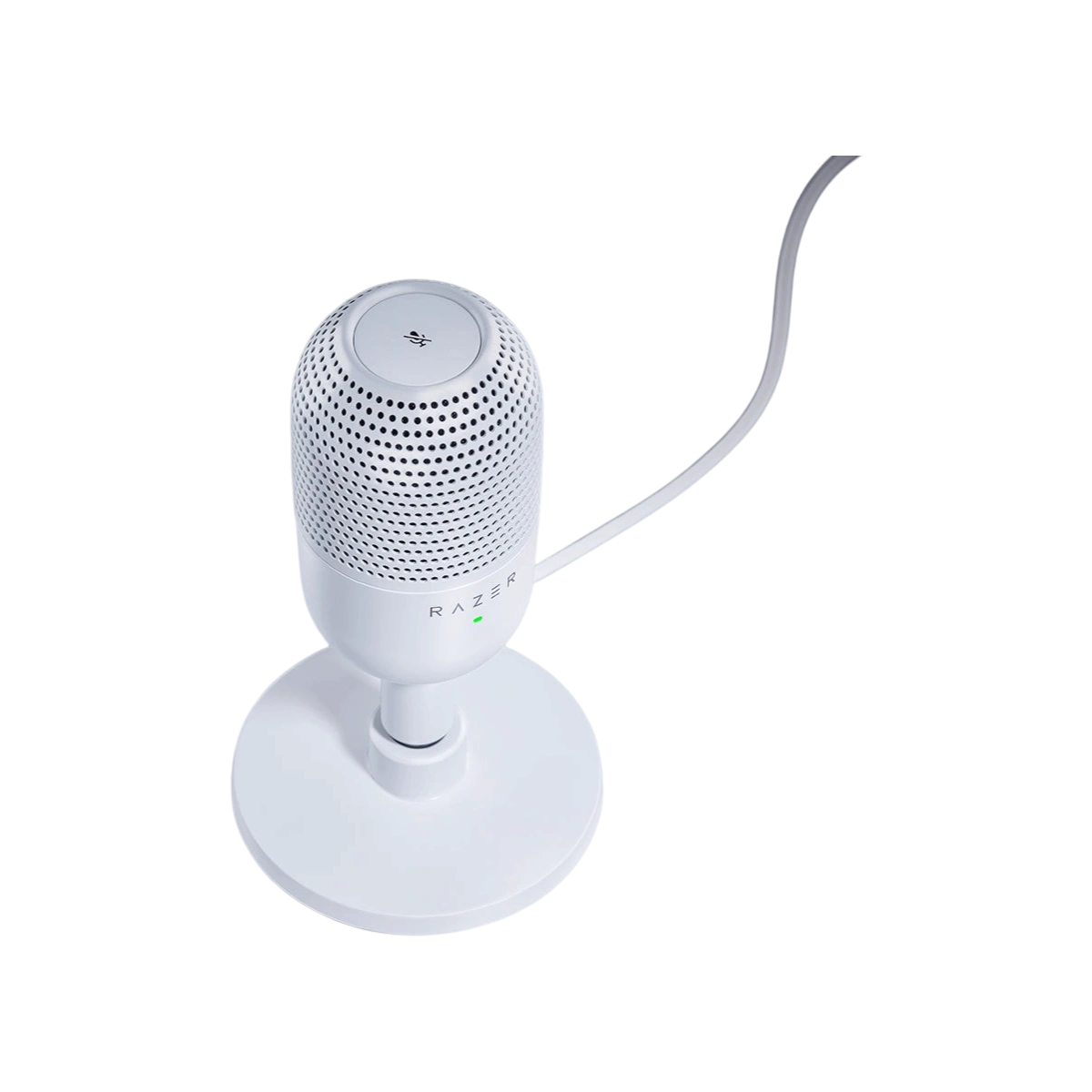 Razer Seiren V3 Mini top view showing the tap-to-mute sensor