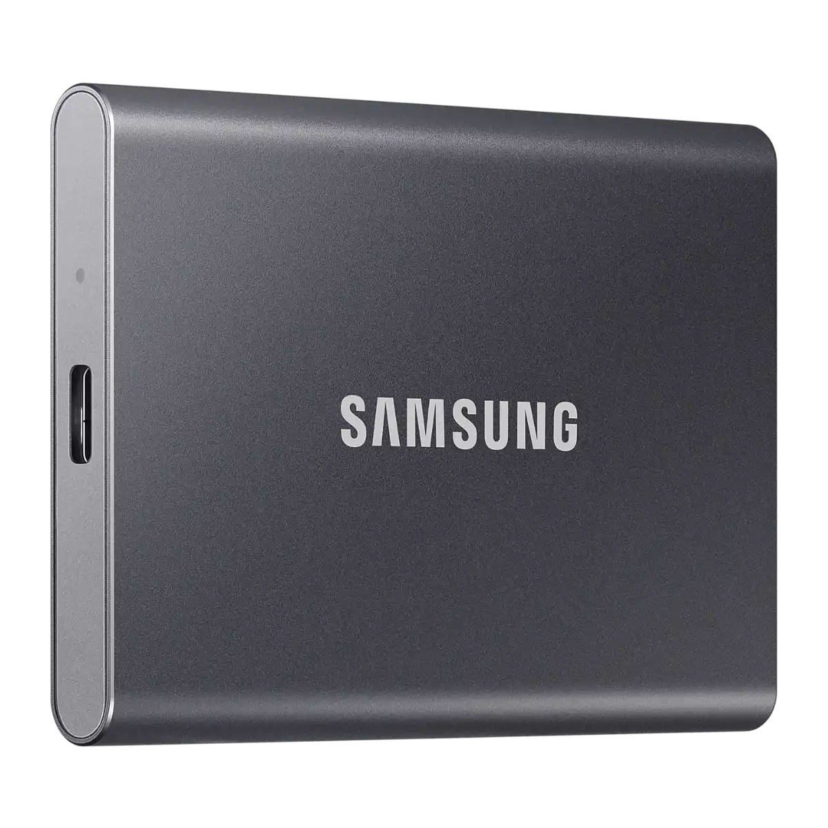 Samsung T7 Portable SSD, USB-C port close-up