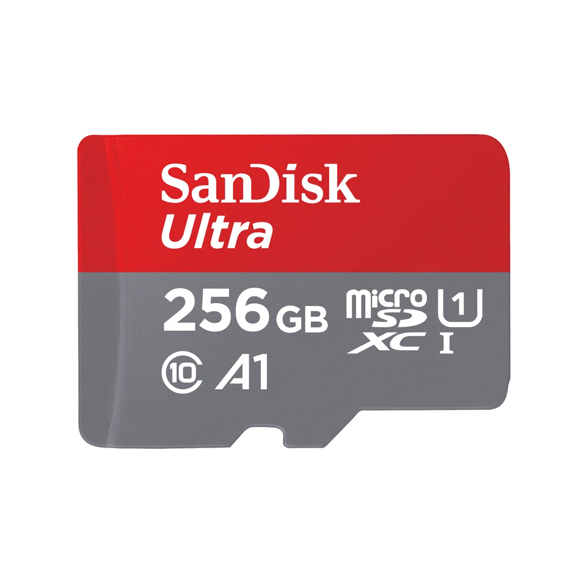 SanDisk Ultra 256GB microSD card, front