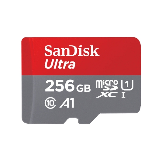 SanDisk Ultra 256GB microSD card, front